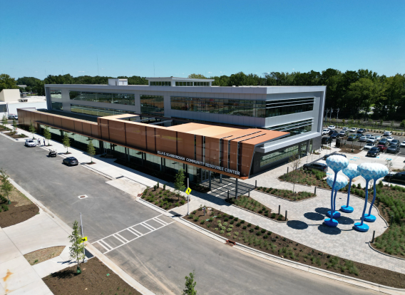 Ella B. Scarborough Community Resource Center Drone shot of the Ella B. Scarborough Community Resource Center